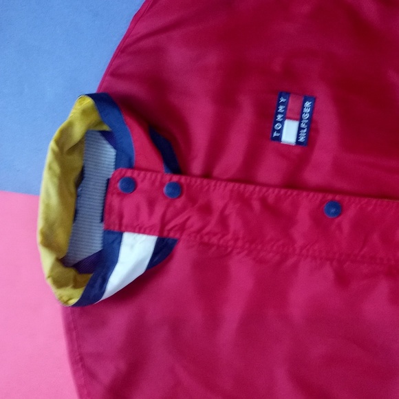 Vintage 1990s Tommy Hilfiger Red Track Jacket Windbreaker UNISEX - Picture 3 of 11